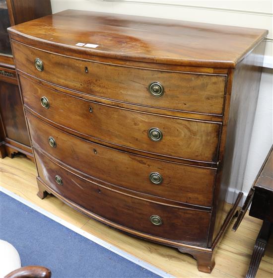 A Victorian mahogany bowfront chest, W.106cm